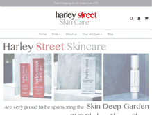 Tablet Screenshot of harleystreetskincare.com